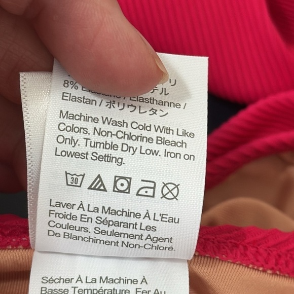 J. Crew Active Ribbed Long Sleeve One Piece Rash Guard Plus 22 Pink New BE806 - Picture 12 of 15